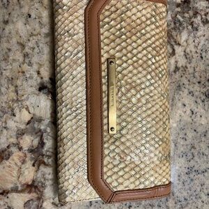 Brahmin Snakeskin Gold and Tan Women's Wallet